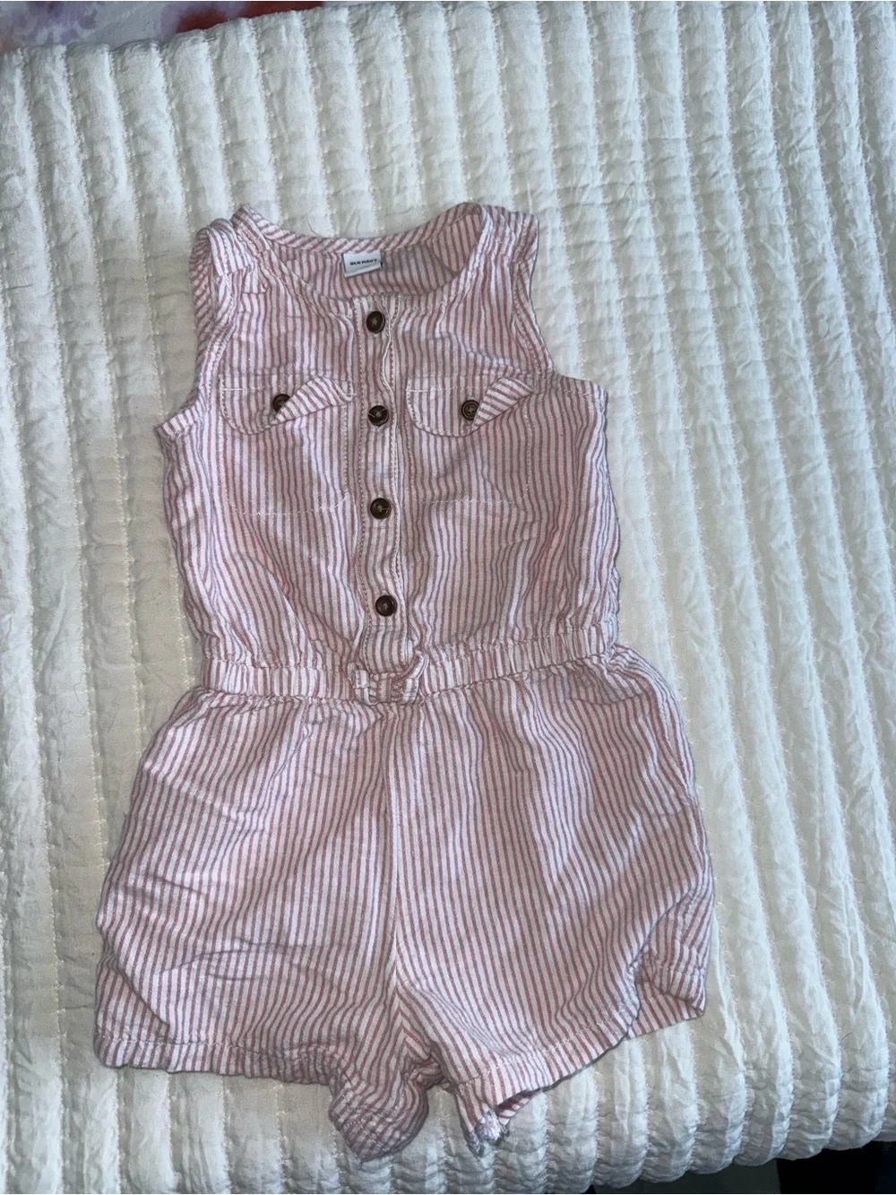 Old Navy Pink and White Striped Sleeveless One-Piece